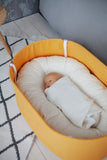 baby bassinet in yellow, sensory baby bassinet, sensory baby cradle, hanging baby cradle, standing baby bassinet, baby bassinet, baby cradle, functional baby cradle,