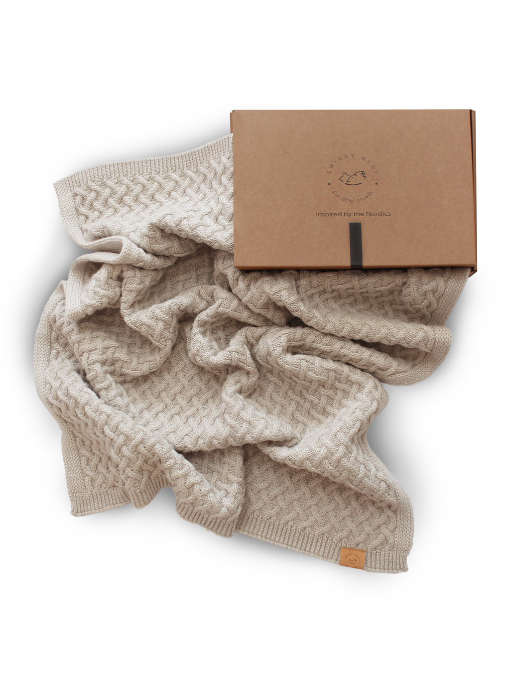 Copy of 100% Merino Wool Luxury Baby Blanket | BRAIDS, Cream