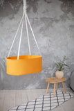 mustard yellow hanging cradle for baby, mustard yellow baby bassinet
