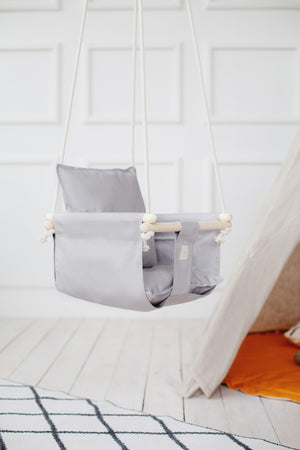 Hanging Baby Cradle  Natural Linen - Swingy Nest
