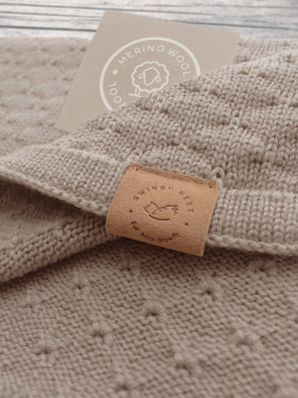 100% Merino Wool Luxury Baby Blanket | BUBBLES, Cacao