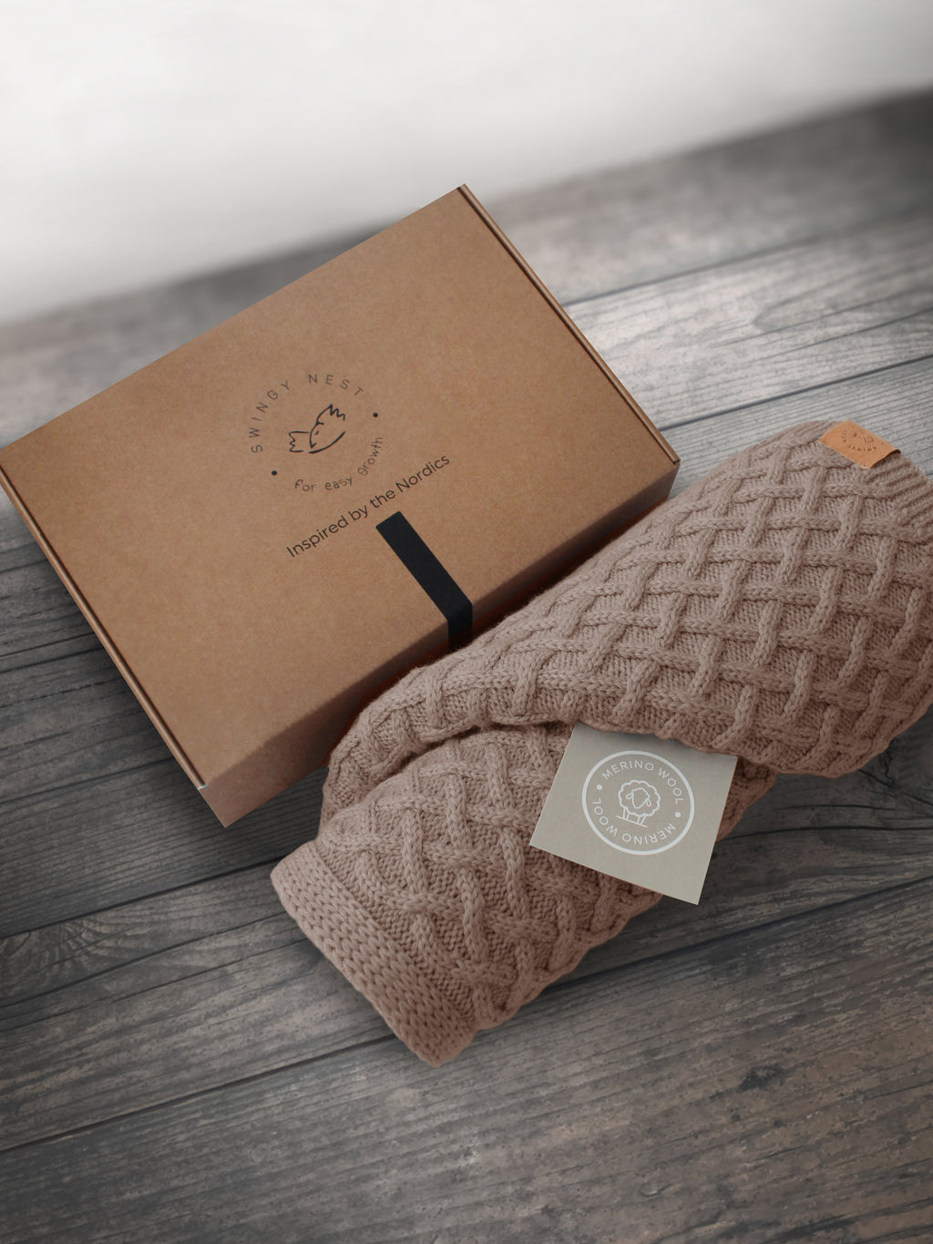 100% Merino Wool Luxury Baby Blanket | BRAIDS, Cacao